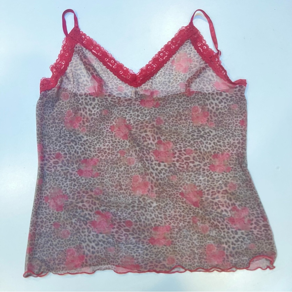 Morgan Taylor Red and Pink Lace Camisole